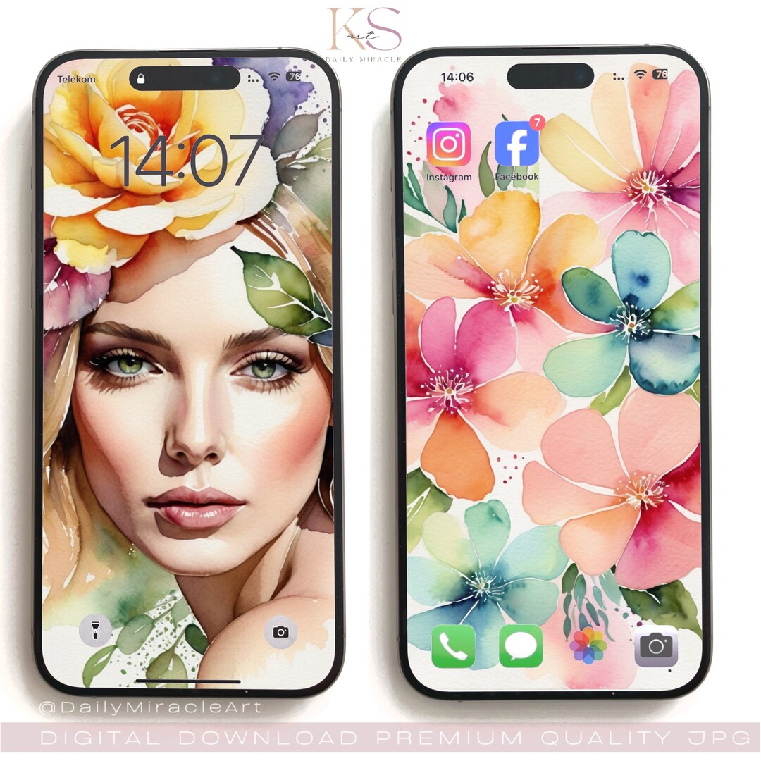Trending Now iPhone Wallpaper Pack, Floral Watercolor Backgrounds