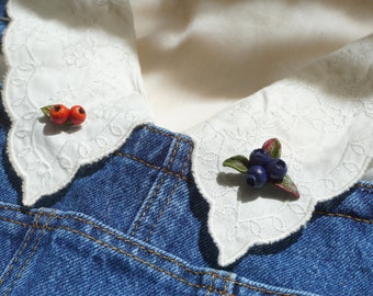 BERRIES PIN SET - Rowanberry Blueberry Pin set -  Unbreakable Pins - Flexible Pin Set