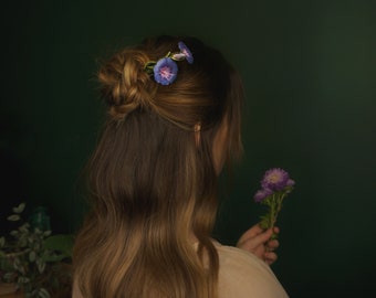 MORNING GLORY HAIRSTICK  /  Flower hair stick-  - Blossom hair stick - Polymerclay Hair Stick - Morning Glory - Wedding hair accessories