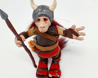 Todlodious the 2nd (Tod or Todi to friends) the Gate Keeper,  Goblin Art Doll Sculpture (poseable)