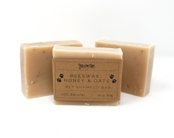 Pet shampoo soap bar (Beeswax, honey & oats)