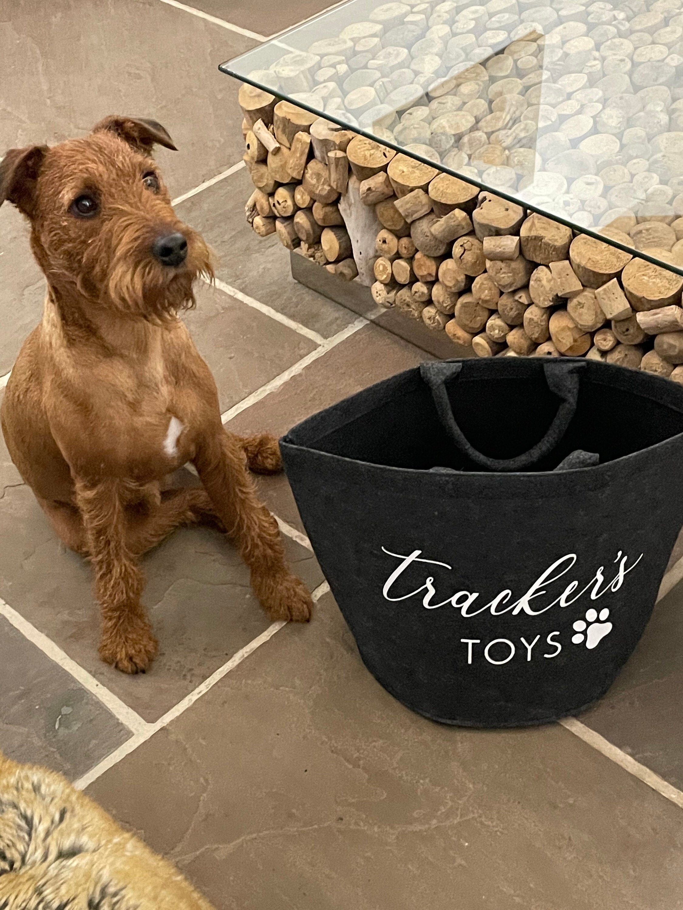 Personalised Dog Toy Bag Felt Trug Storage Basket Storage Etsy