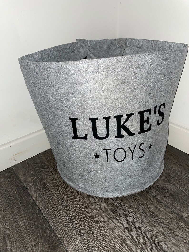 Home gift Personalisation Available Toy Storage Storage Basket Felt Trug Storage Soft Storage Bag Personalised Toy Bag Storage Bag