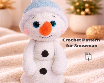 Wzór szydełkowy na bałwanka Amigurumi - Wzór na pluszową zabawkę - Zrób to sam - Tylko PDF