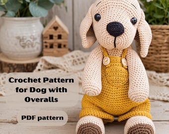 Amigurumi Dog Crochet Pattern: Plush Toy with Pants (PDF)
