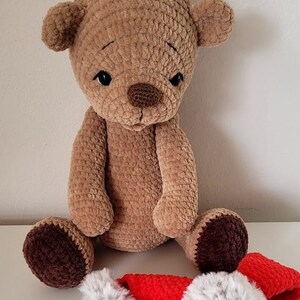 Teddy Bear Crochet Pattern with Hat: Beginner Amigurumi Tutorial (PDF)