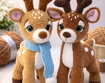 Crochet Fawn Amigurumi Pattern | Deer Stuffed Animal Tutorial, Forest Nursery Decor PDF