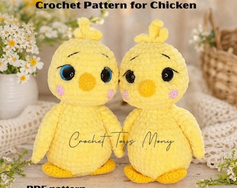 Wzór na szydełkowego kurczaka amigurumi, samouczek wykonania zabawki wielkanocnej dla początkujących (pobierz plik PDF)