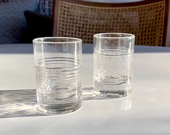 Vintage Cut Double Shot Glasses | Vintage Glass and Barware