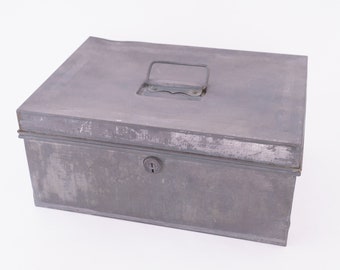 Vintage Metal Tole Box - 11.75 x 8.5 x 5.25 inches