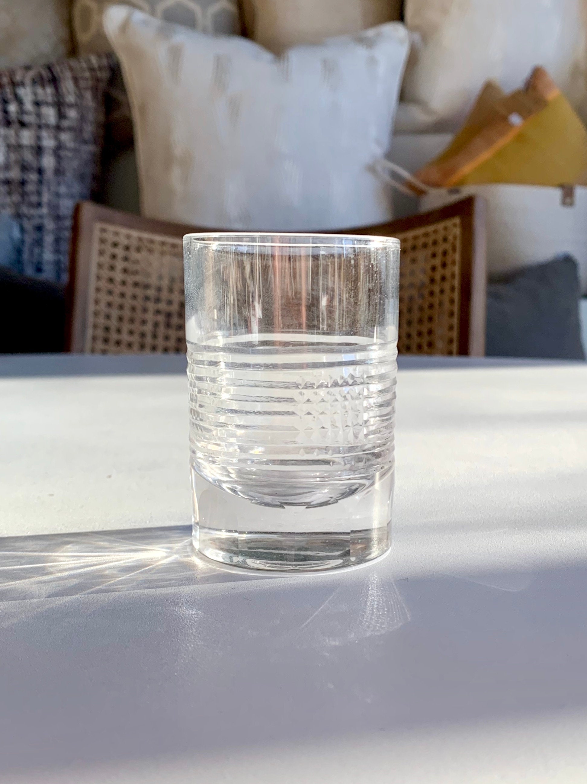 Vintage Cut Double Shot Glasses Vintage Glass and Barware Etsy