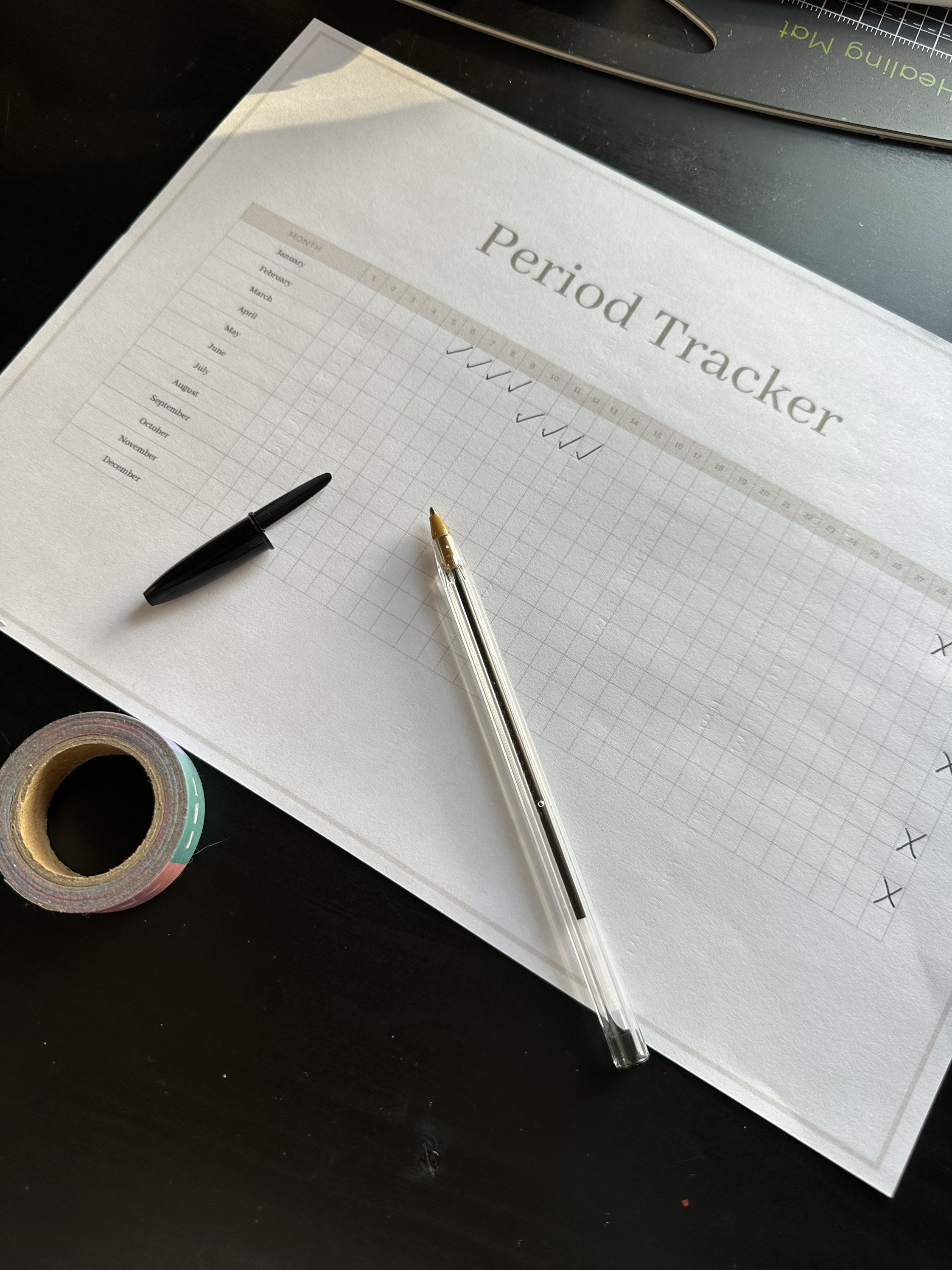 Period Tracker Printable Period Tracker Menstrual Cycle - Etsy