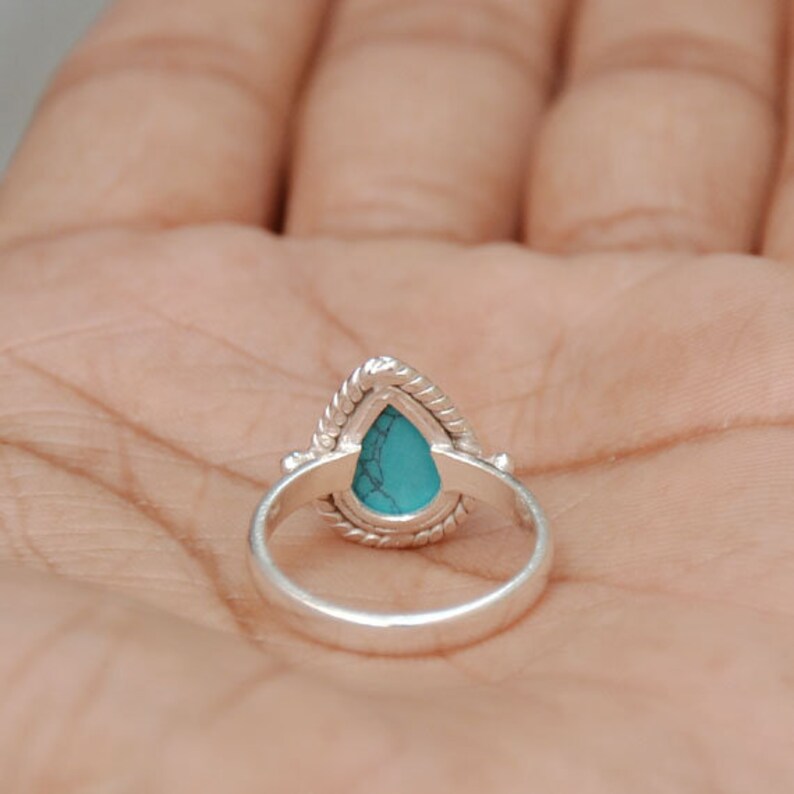 Engagement Ring Wedding Gift Sale Stunning Natural TURQUOISE Gemstone Ring All Size Available, Turquoise Ring 925 Sterling Silver Ring