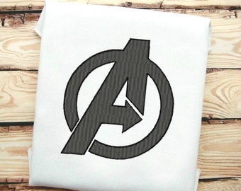 Avengers Style Logo Fill Stitch Embroidery Design File  In 9 Formats **** Instant Download