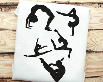 5 Designs Included! Gymnastics Fill Stitch Embroidery Design File In 9 Formats **** Instant Download