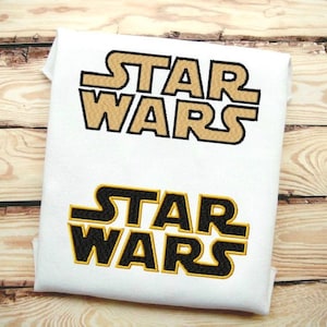2 Designs Included! Star Wars Style Logo Fill Stitch Embroidery Design File  In 9 Formats **** Instant Download