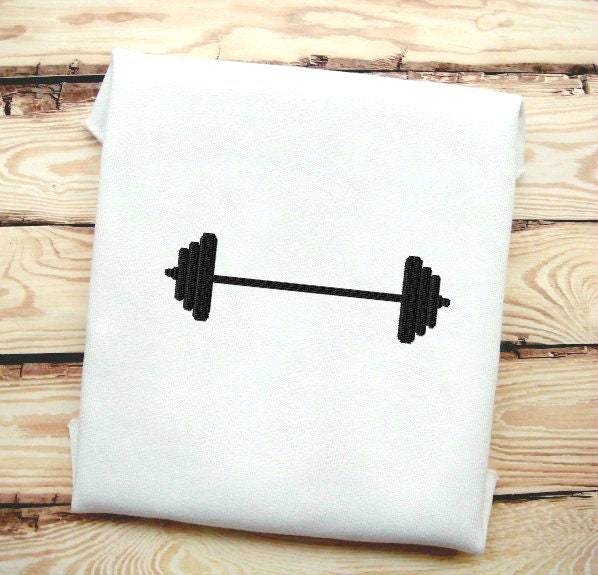Barbell Fill Stitch Embroidery Design File  In 9 Formats **** Instant Download