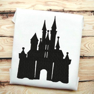 3 Sizes Included! Fairytale Castle Silhouette Fill Stitch Embroidery Design File  and  In 9 Formats **** Instant Download