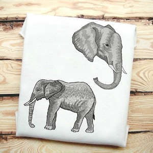 2 Designs Included! Elephant Fill Stitch Embroidery Design File In 9 Formats **** Instant Download