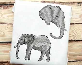 2 Designs Included! Elephant Fill Stitch Embroidery Design File In 9 Formats **** Instant Download