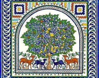 Tree of Life tile mural kitchen backsplash