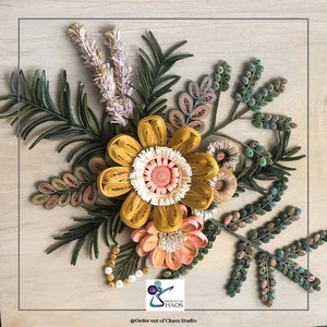 3D Quilling Art Pattern Botanical floral Pattern-Adult Craft DIY Downloadable pattern Video image 2