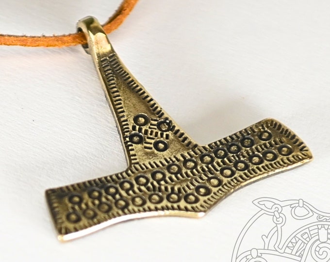 Thor HAMMER viking pendant bronze replica from Romersdale, Bornholm, Denmark