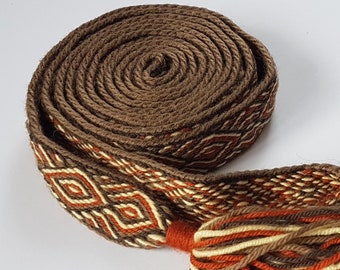 Tablet WOVEN BELT Birka "yule" pattern from 100% wool 2,4 cm width