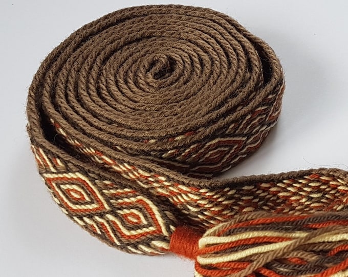 Tablet WOVEN BELT Birka "yule" pattern from 100% wool 2,4 cm width