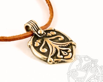 Bronze Kievan Rus leaf pendant replica from Kiev Ukraine, LARP, SCA, Viking