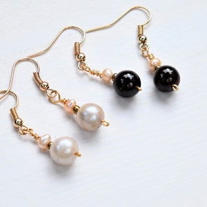 Roman Empire gold earrings with pearls or garnet, Ancient Rome historical replica, LARP, SCA, Ancient Rome