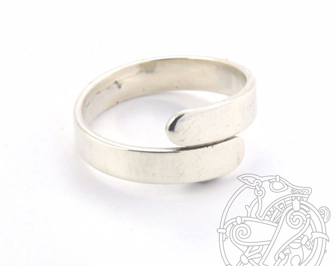 Sterling Silver Viking Ring adjustable replica from Birka, SCA, LARP, Viking Band Ring