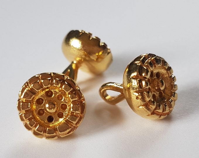 Set of 2 Byzantine BUTTONS gilded / gold replica