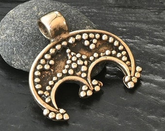 Small Lunula pendant rus broze replica from Great Moravia, Viking Reenactment, SCA, LARP