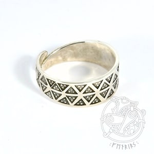 Wikinger Ring gestempelt Replik von Truso, Birka Ring, SCA, LARP, Wikinger Ring verstellbar