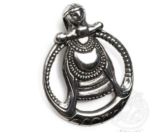 Sterling Silver Freya pendant viking goddess replica from Östergötland, Hagebyhöga in Sweden