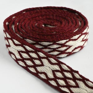 Tablet WOVEN BELT from Oseberg, Norway from 100% wool 2,5 cm width