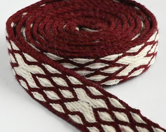 Tablet WOVEN BELT from Oseberg, Norway from 100% wool 2,5 cm width