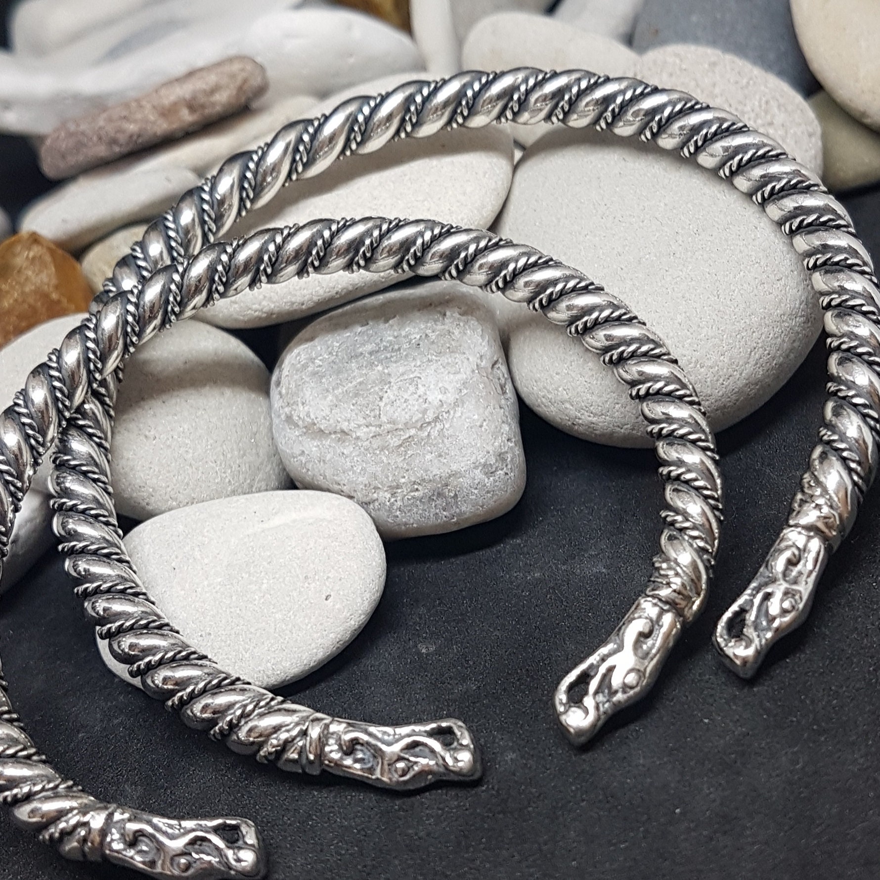 Silver viking bracelet from Gotland Etsy