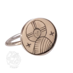 Anello bizantino con replica di un santo del VI-X secolo, Larp, SCA