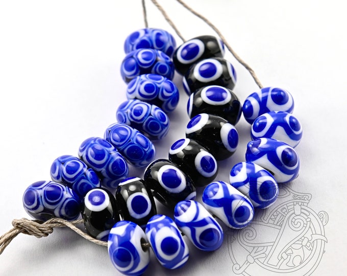 Viking Glass Beads Replica set of 2, handcasted, Viking Age, SCA, Birka, Ribe, Norway