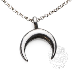 Small silver Lunula pendant, charm inspiration ancient Rome