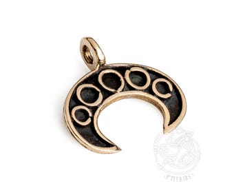 Small Lunula pendant rus broze replica, Viking Reenactment, SCA, LARP