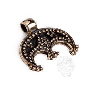 Small Lunula pendant rus broze replica from Great Moravia, Viking Reenactment, SCA, LARP