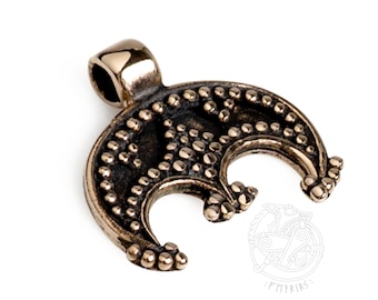 Small Lunula pendant rus broze replica from Great Moravia, Viking Reenactment, SCA, LARP