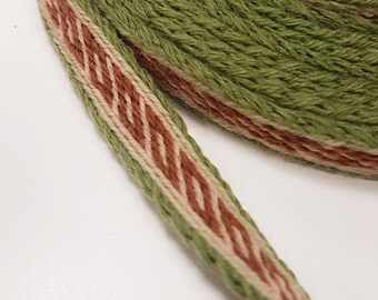 Tablet WOVEN RIBBON Oseberg, Norway pattern from 100% wool 1,1 cm width