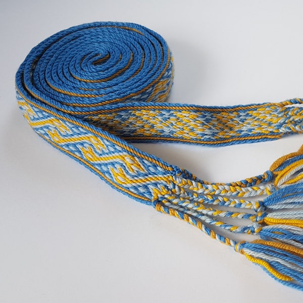 Ceinture tissée pour tablette de Dublin, motif tête de dragon en 100 % laine, largeur 2,5 cm