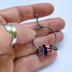 Sterling Silver Viking Glass Bead pendant replica from Birka, Sweden, Viking Reenactment, LARP, SCA