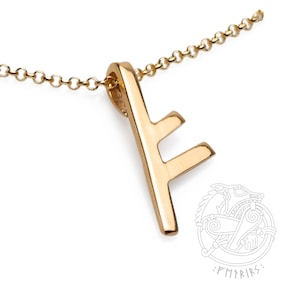 FEHU Rune Necklace Pendant – Viking Jewelry for Prosperity, Wealth & Protection