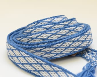 Tablet WOVEN BELT from Latvia, selonian weave from 100% wool 2,2 cm width